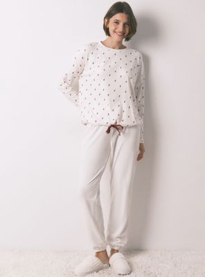 Pijama Largo Terciopelo Flores