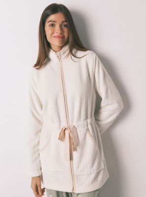 Imagen 1 del producto Bata Midi Tejido Polar Blanco