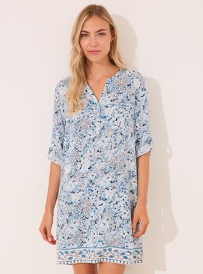 Camisola Corta Viscosa Flores