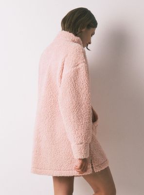 Imagen 2 del producto Bata Midi Tejido Corderito Rosado