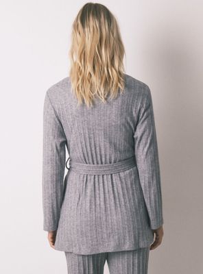 Imagen 2 del producto Bata Midi Punto Tricot Gris