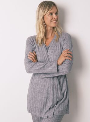 Bata Midi Punto Tricot Gris