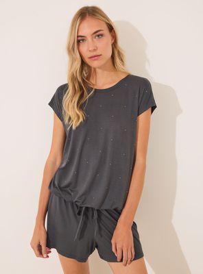 Pijama Corto Viscosa Brillos