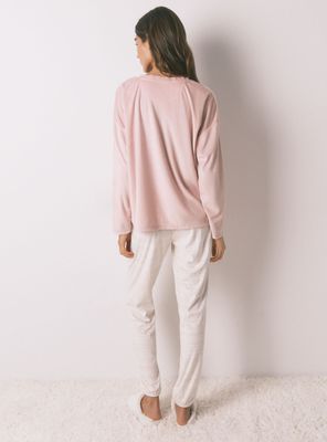 Imagen 2 del producto Pijama Largo Polar Suave Cenefas Rosa