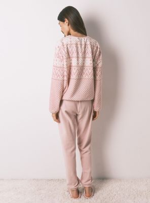 Imagen 2 del producto Pijama Largo Polar Rosa Cenefa