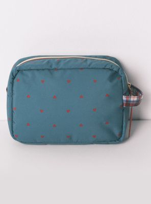 Imagen 2 del producto Neceser Mediano Nailon Verde Estampado Corazones