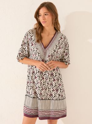 Camisola Midi Estampado Hojas