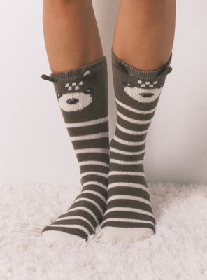 Calcetín Largo Print Oso 3D
