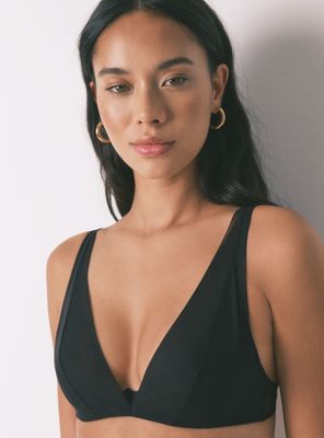 Sostén Halter Tul Negro Cierre Especial