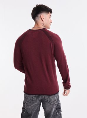 Imagen 2 del producto Sweater Delgado Cuello con Botones Manga Raglan