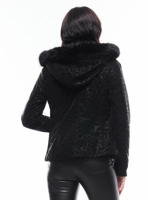 Imagen 2 del producto Parka Midi Pu Animal Print con Gorro Desmontable