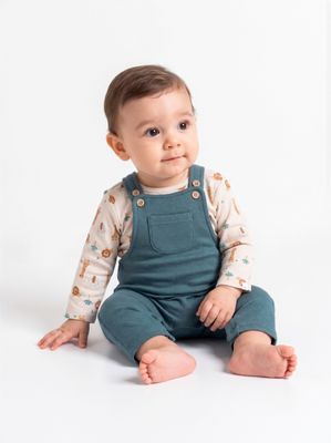 Imagen 2 del producto Conjunto Jardinera Lisa y Body Estampado Selva