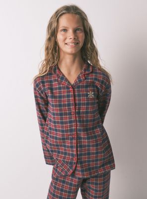 Imagen 2 del producto Pijama Infantil Camisero Cuadros Algodón