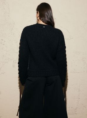 Imagen 2 del producto Sweater Jaspeado con Trenza Tejida en Mangas