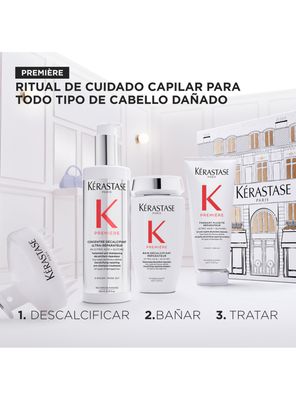 Imagen 2 del producto Set Reparador Descalcificante Pretratamiento 250ml + Shampoo 250ml + Acondicionador 200ml Première