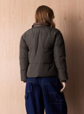 Imagen 2 del producto Parka Acolchada con Cuello en Contraste y Cierre