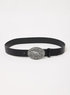 Imagen 2 del producto Cinturón Hebilla Western Pantera Cuero Sintético