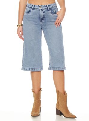 Short Bermuda Denim Tiro Alto Pretina