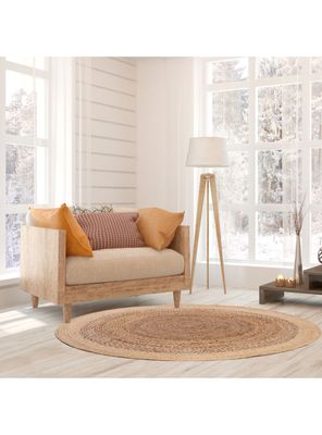 Imagen 2 del producto Alfombra Yute Natural Beige Redonda 150x150 cm