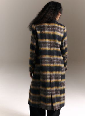 Imagen 2 del producto Abrigo Largo de Paño Cepillado con Diseño a Cuadros