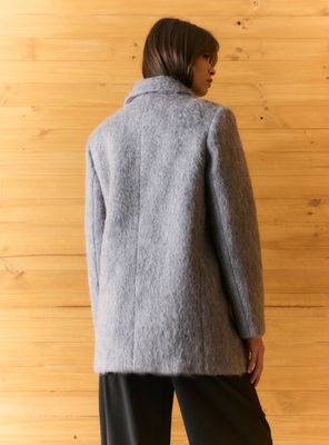 Imagen 2 del producto Abrigo Tipo Blazer Cruzado y Efecto Cepillado con Lana