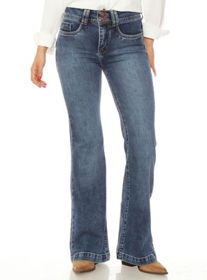 Imagen 1 del producto Jeans Flare Tiro Alto Pretina Media 2 Botones