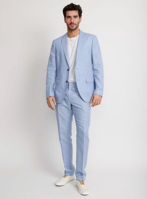 Traje Lino Slim Fit Tiro Medio