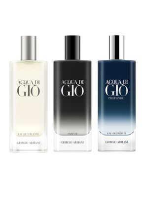 Set Perfume Aqua di Giò EDT Hombre 15ml + Parfum 15ml + Profondo EDP 15ml Giorgio Armani