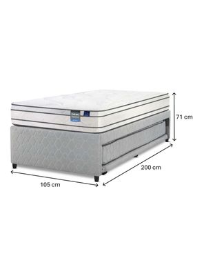 Imagen 2 del producto Diván Cama Gris Innova 1.5 Plazas Box + Respaldo Royal Gris