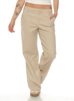 Pantalón Wide Leg de Tiro Alto con Botón y Bolsillo