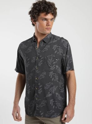 Camisa Full Print Hojas Algodón Orgánico