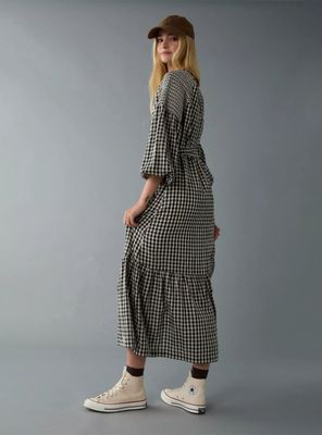 Imagen 2 del producto Vestido AE Maxi Vichy Estilo Camisa Manga Larga