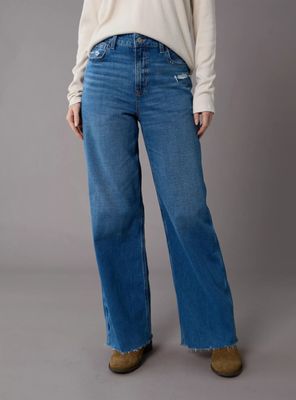 Jeans AE Super High-Waisted Wide-Leg Holgado Stretch