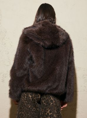 Imagen 2 del producto Chaqueta Efecto Piel con Capucha