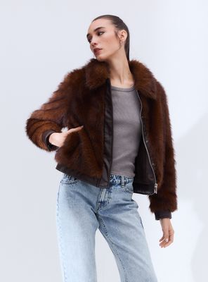 Imagen 1 del producto Chaqueta Pelo con Cuello PU