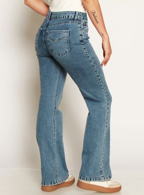 Imagen 2 del producto Jeans Recto Tiro Alto Tapetas Falsas