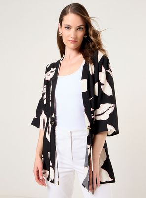 Kimono Estampado Manga Tres Cuartos