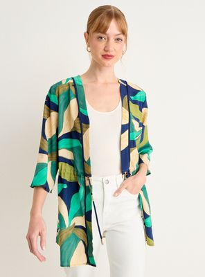 Kimono Estampado Manga Tres Cuartos Color