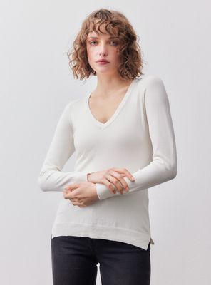 Sweater Básico Neutro Cuello V
