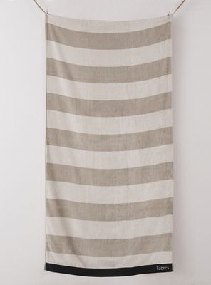 Toalla de Playa Jacquard Renzo Beige 90x180 cm Algodón