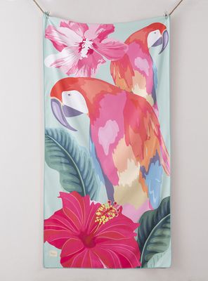 Toalla de Playa Microfibra Loros  90x180 cm