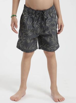 Traje de Baño Kids Classic Hojas Grafito Nailon Reciclado