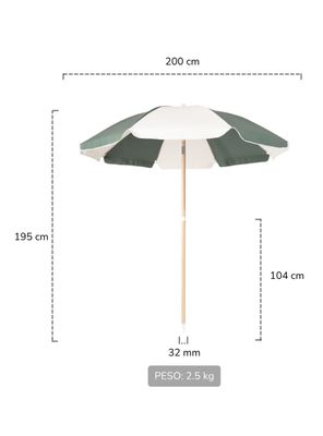 Imagen 2 del producto Quitasol de Playa Classic Verde