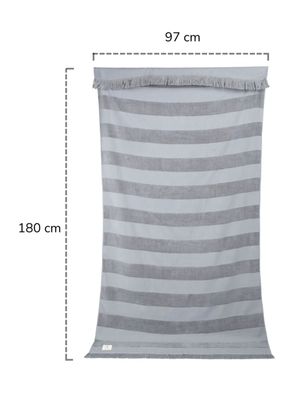 Imagen 2 del producto Toalla de Playa Menorca Gris 87x190 cm Algodón