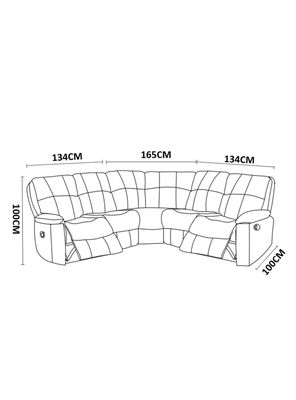 Imagen 2 del producto Sofá Seccional Reclinable Fester 5 Cuerpos Gris