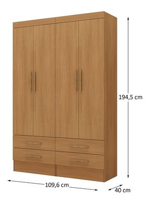 Imagen 2 del producto Combo de 2 Clósets Canela  2 Puertas + 2 Cajones con Múltiples Maneras de Armado