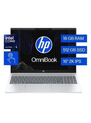 Imagen 2 del producto Notebook OmniBook 5 AI 16-af1052la Intel Core Ultra 5 16GB RAM 512GB SSD 16'' 2K Táctil 60Hz
