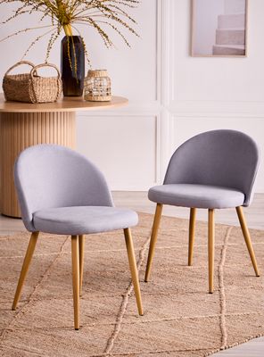 Set 2 Sillas de Comedor Gabrielle Gris