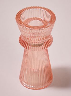 Imagen 2 del producto Candelabro Vidrio Rosado 6x6x12 cm