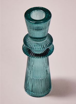 Imagen 2 del producto Candelabro Vidrio Azul  5x5x15 cm